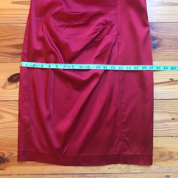 Calvin Klein Red Satin Off the Shoulder Dress, EUC, 8 - Picture 7 of 15